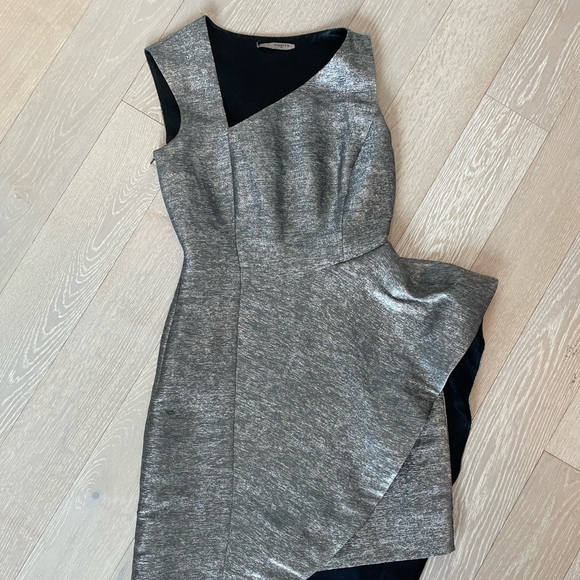 Ports Dress, Size 2, Silver Taffeta - Picture 4 of 10